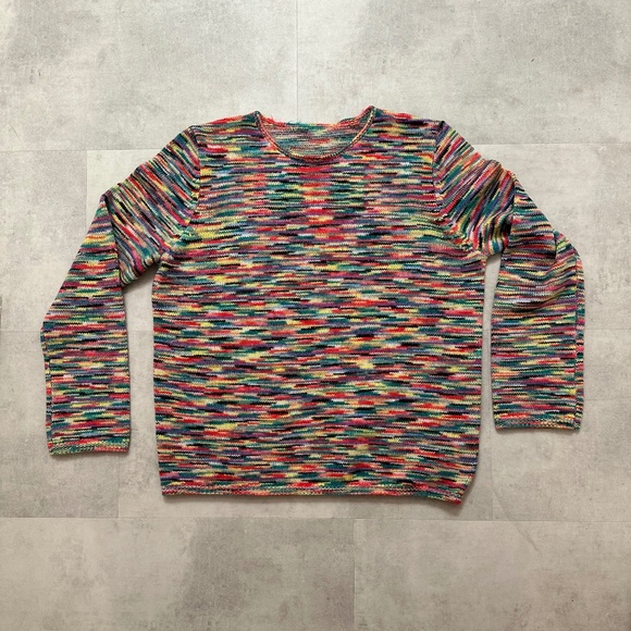 Women's new acrylic multi colored striped sweater from Kuydi, size XL - Picture 1 of 6